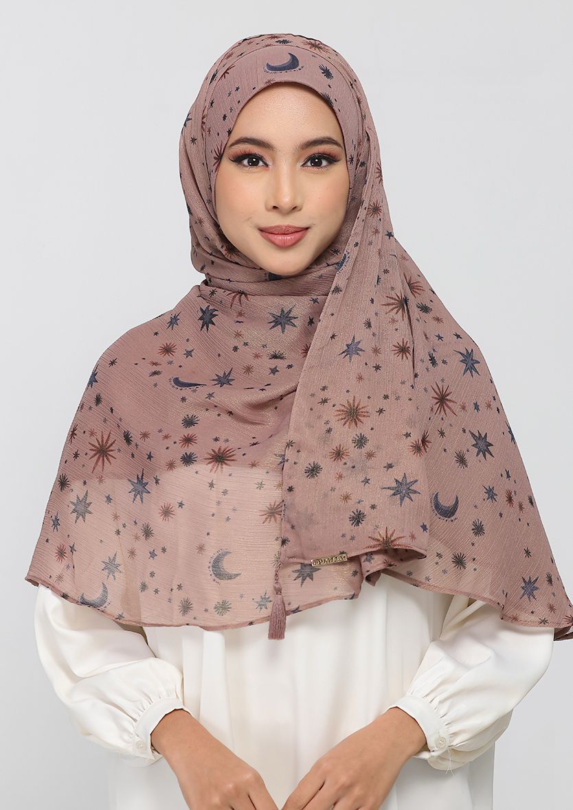 NAJMA- PRINTED CHIFFON WITH GOLD SHIMMER