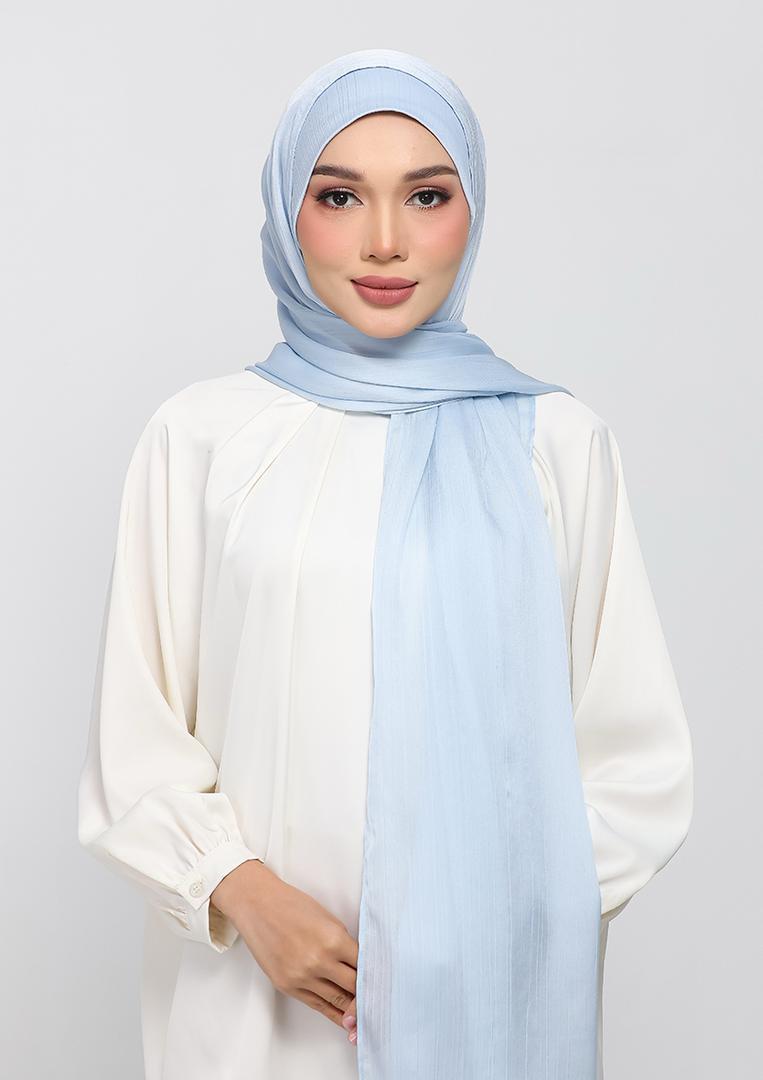PASTEL BLUE - PLAIN CRINKLED SATIN