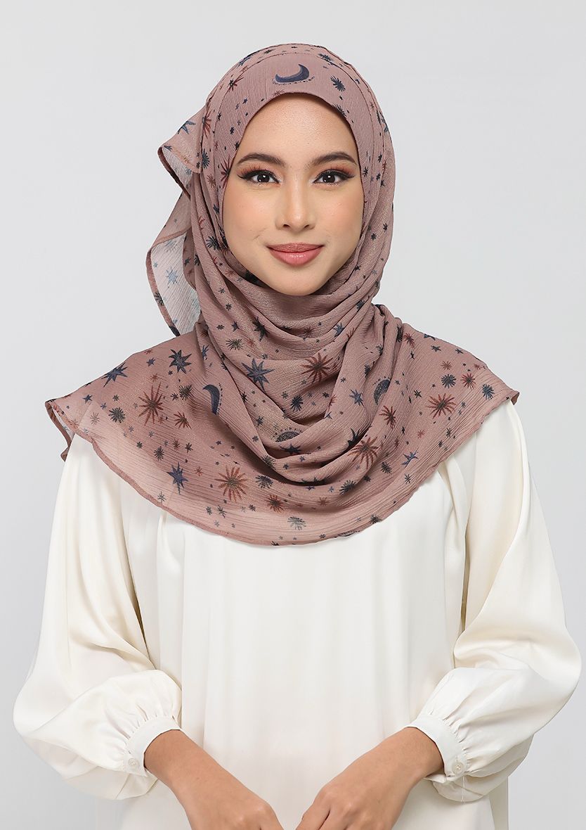 NAJMA- PRINTED CHIFFON WITH GOLD SHIMMER