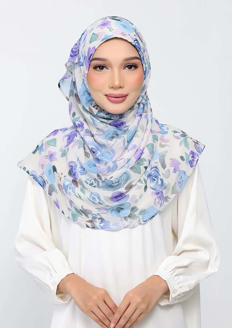 FLEURIE BLUE - PRINTED CHIFFON