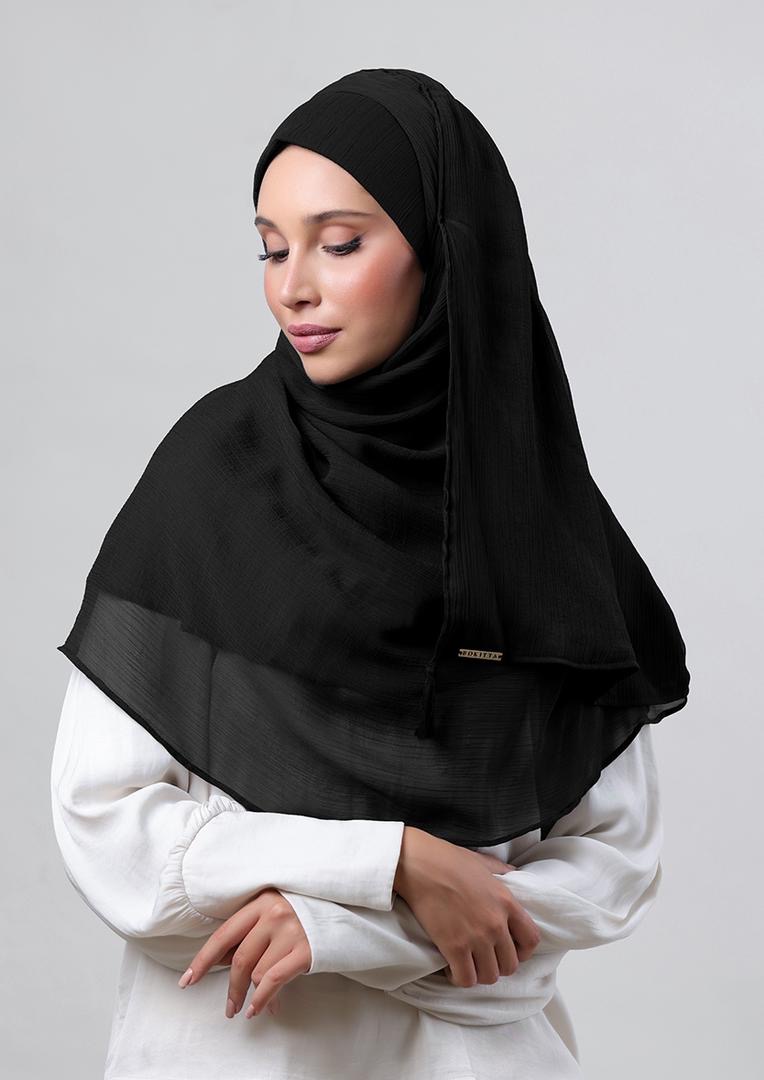 JETBLACK- PLAIN CREPE CHIFFON
