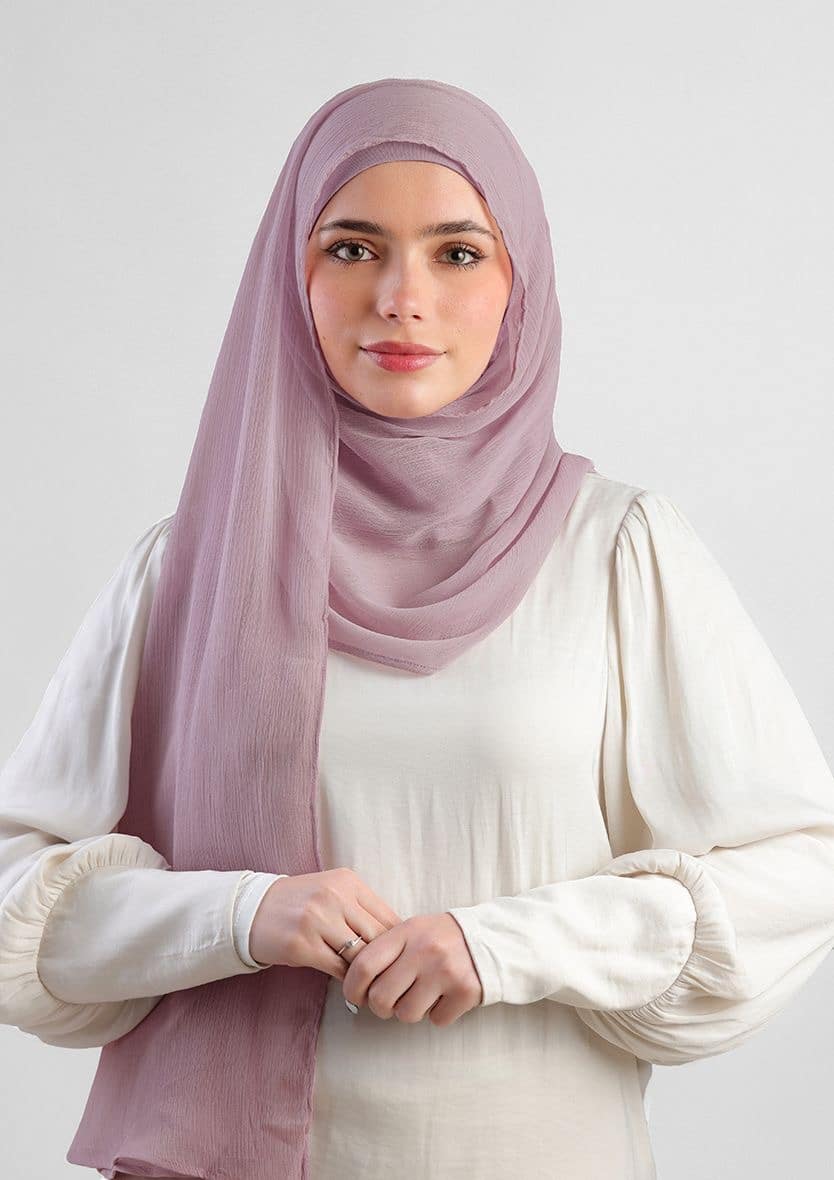 ELDERBERRY - PLAIN CRINKLED CHIFFON