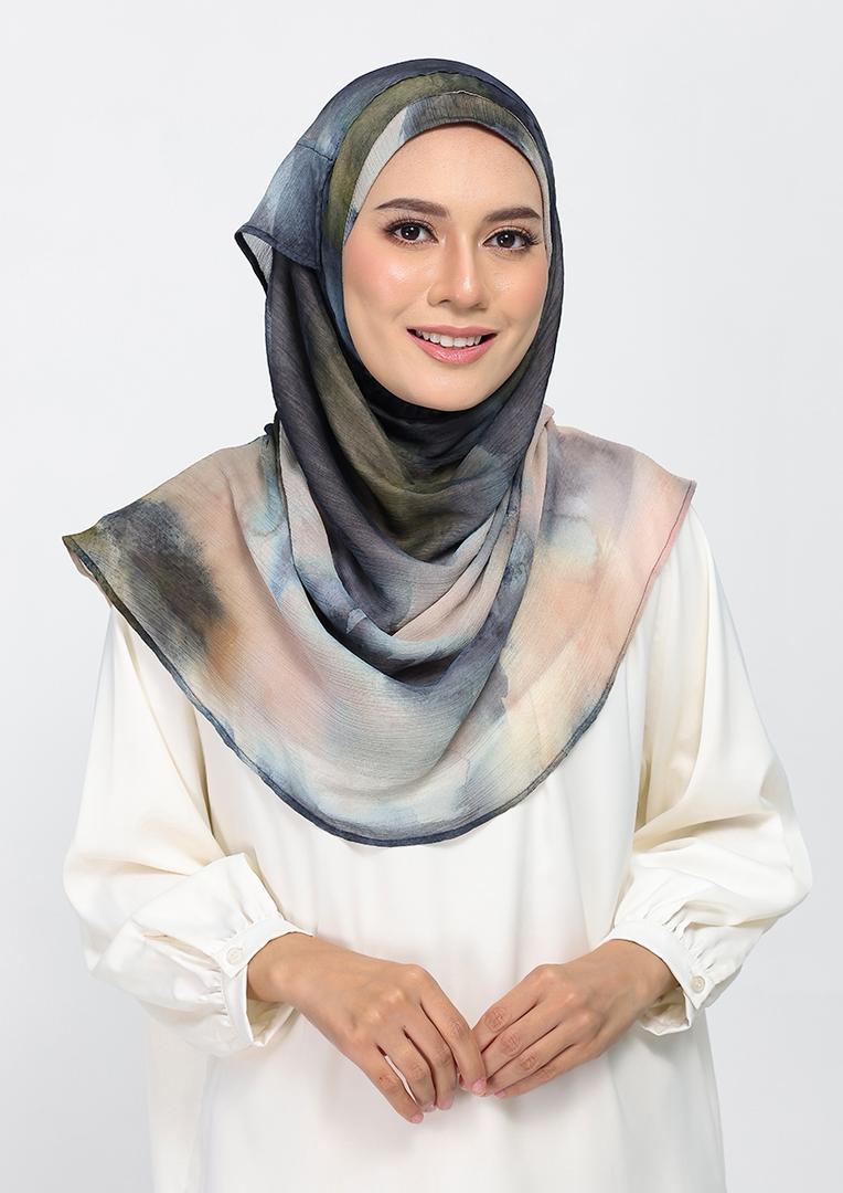 AUTUMN MIST- PRINTED CRINKLED CHIFFON