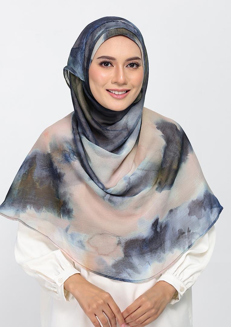AUTUMN MIST- PRINTED CRINKLED CHIFFON