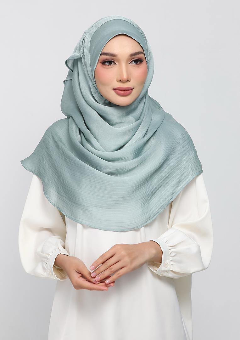 PALE SAGE - PLAIN CRINKLED SATIN (R)