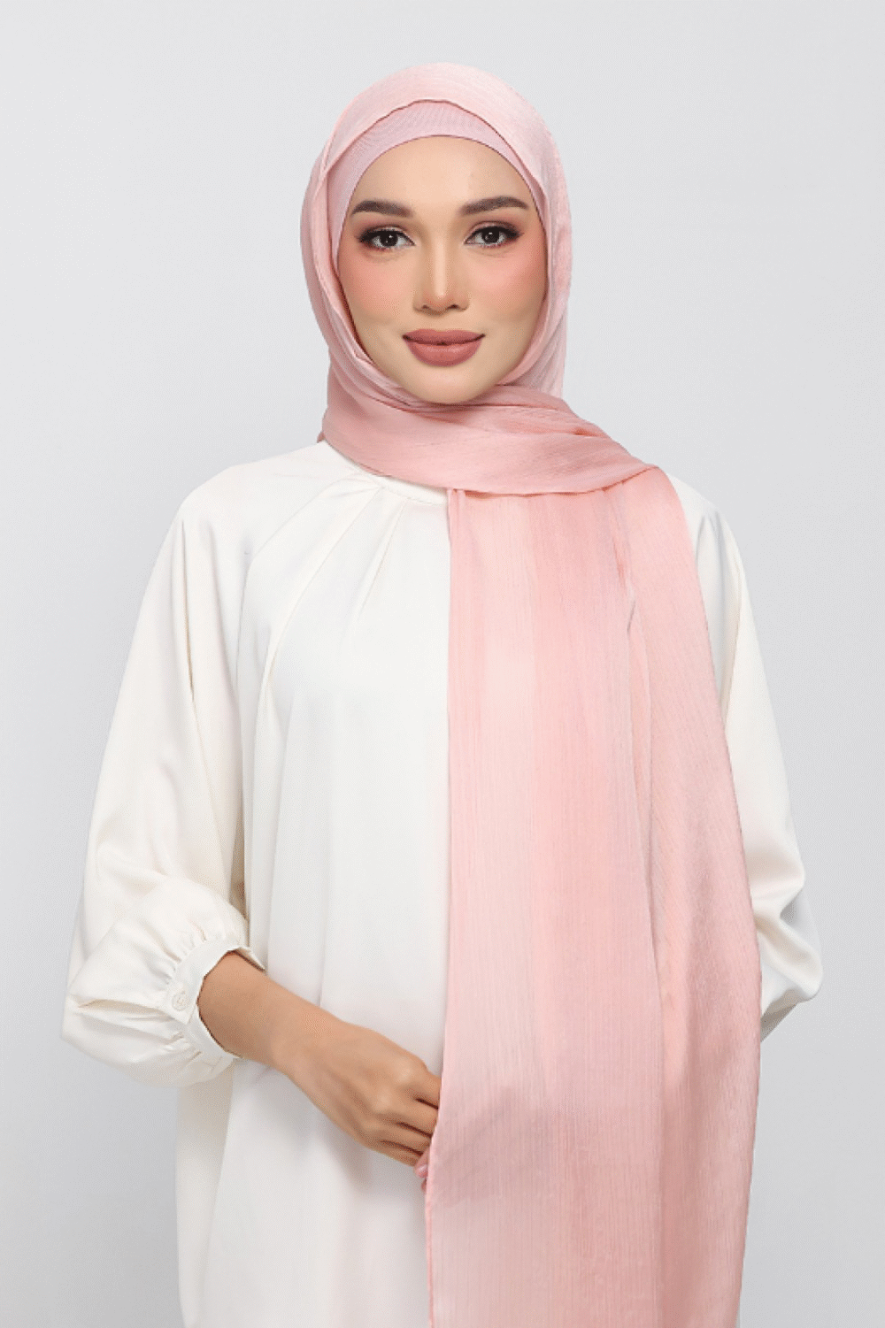 DUSTY ROSE - PLAIN CRINKLED SATIN