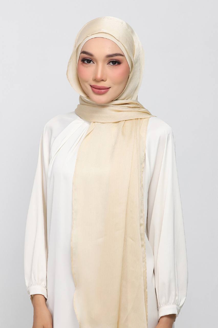 SOFT YELLOW - PLAIN CRINKLED SATIN