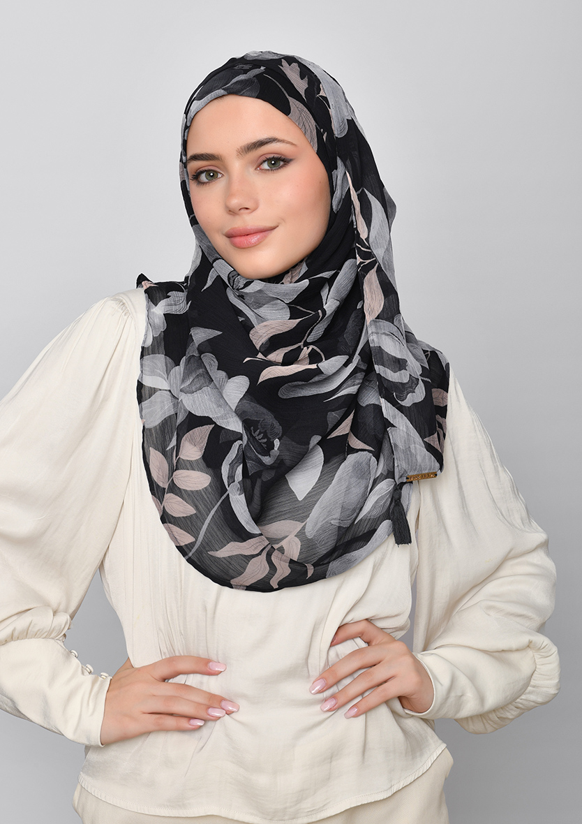 STERLING CAMELIA - PRINTED CRINKLED CHIFFON (R)