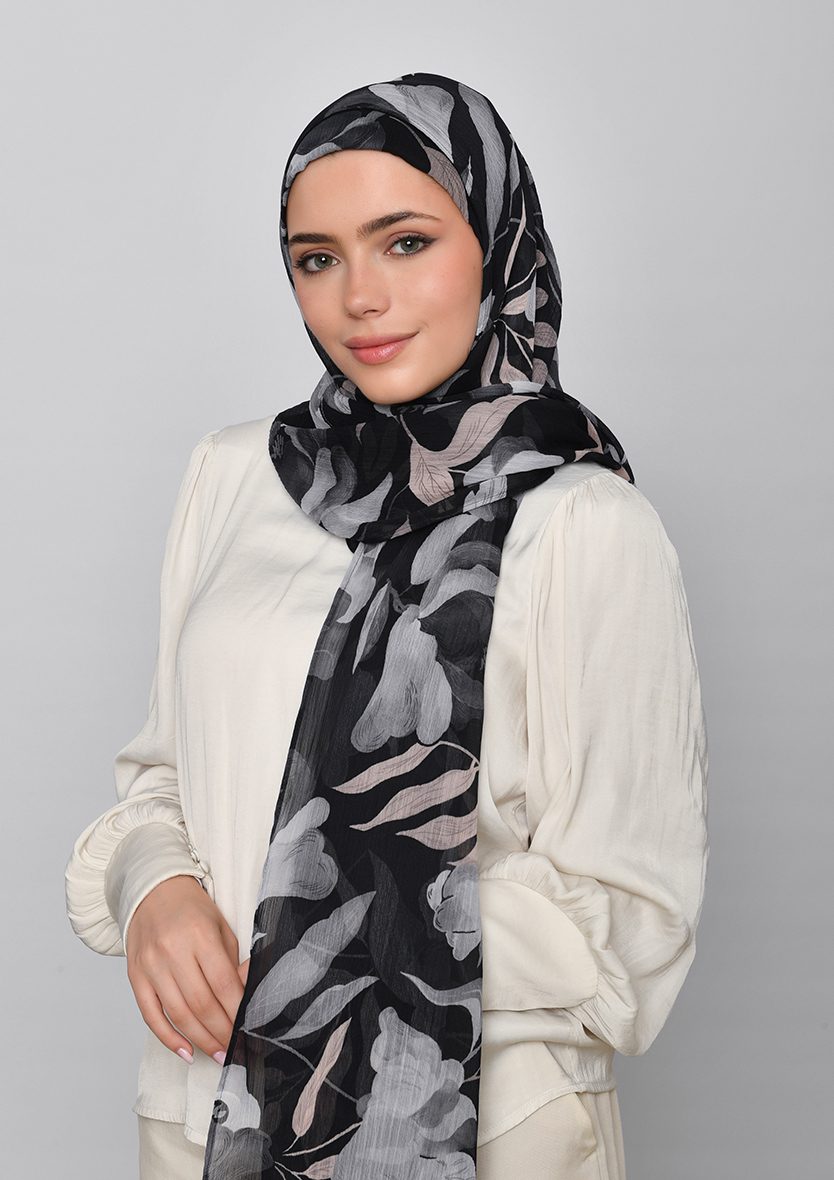 STERLING CAMELIA - PRINTED CRINKLED CHIFFON (R)