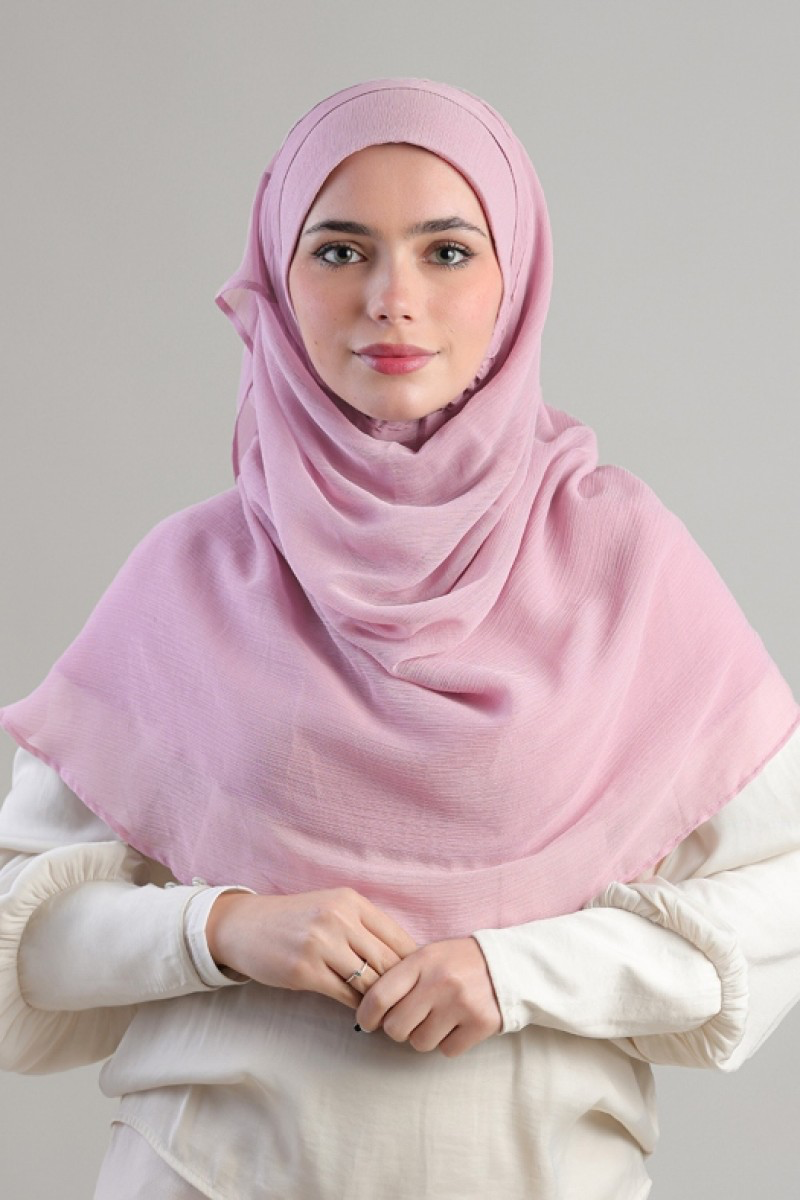 SOFT PINK- PLAIN CRINKLED CHIFFON (R)