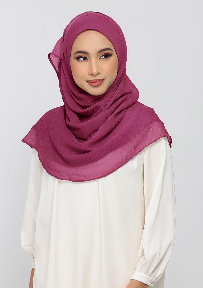 RASPBERRY - PLAIN CRINKLED CHIFFON