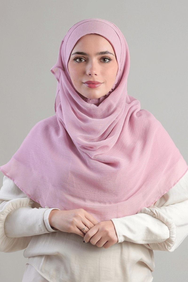SOFT PINK - PLAIN CRINKLED CHIFFON