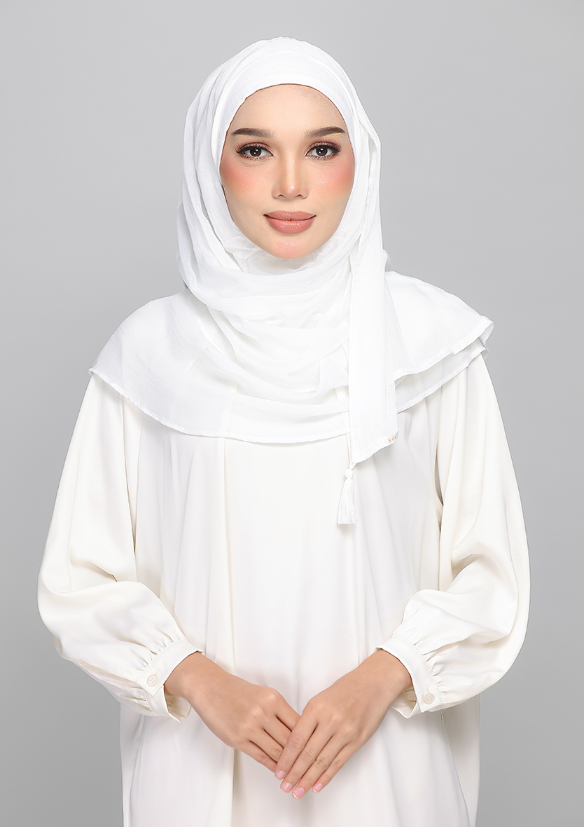 BRIGHT WHITE - PLAIN BASIC LITE CHIFFON