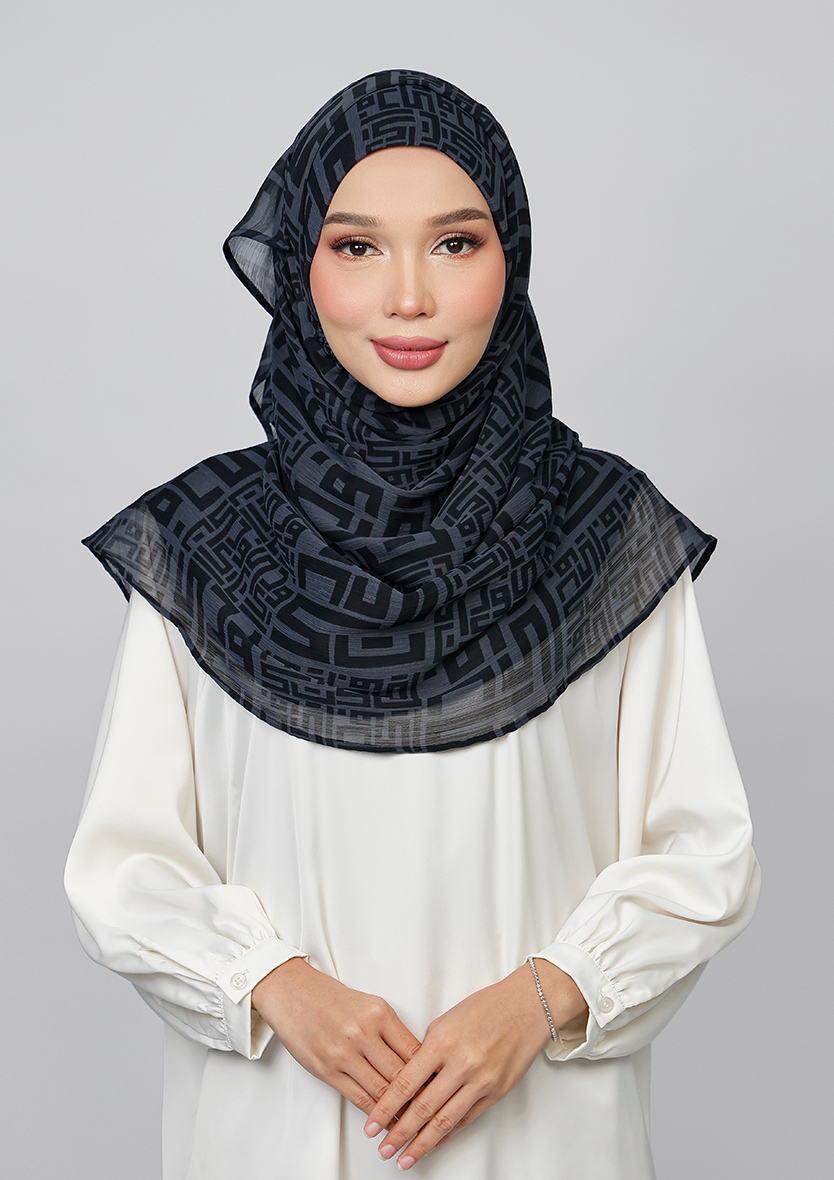 MONOGRAM IRON - PRINTED CRINKLED CHIFFON