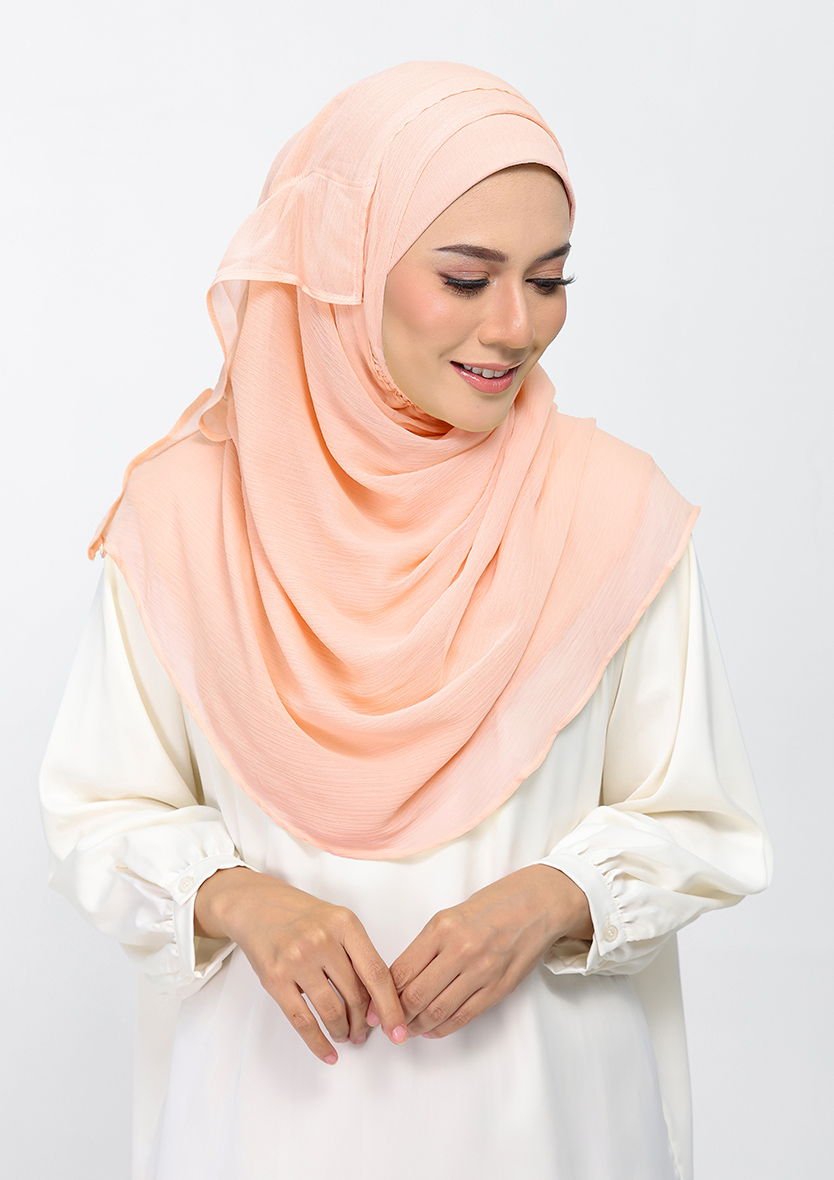 POWDER PINK - PLAIN CRINKLED CHIFFON