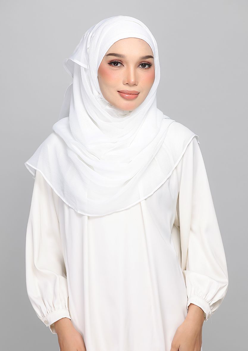 BRIGHT WHITE - PLAIN BASIC LITE CHIFFON
