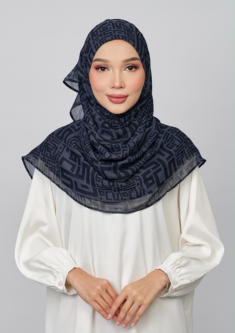 MONOGRAM INK - PRINTED CRINKLED CHIFFON