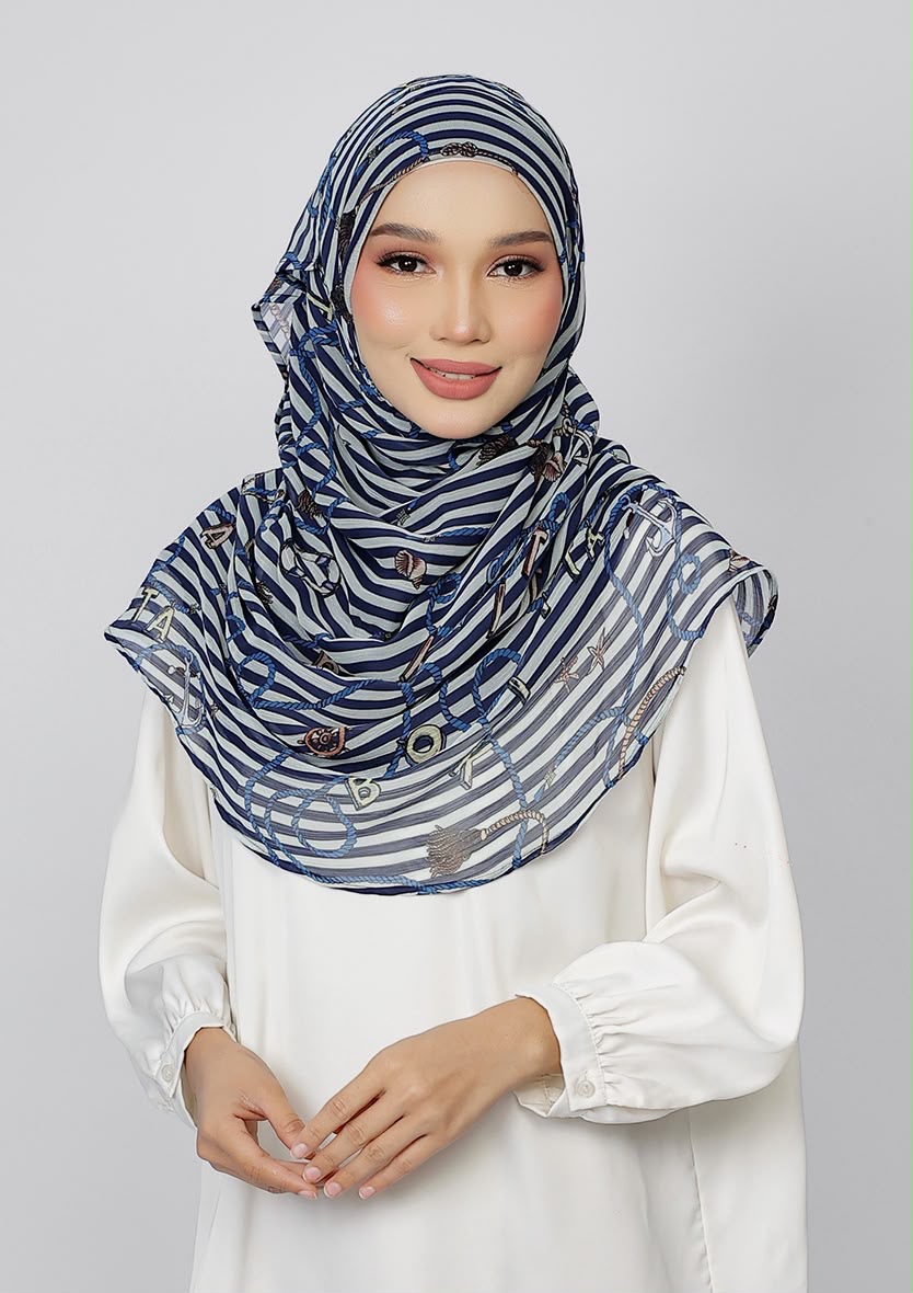 NAUTICAL TIDE - PRINTED CRINKLED CHIFFON