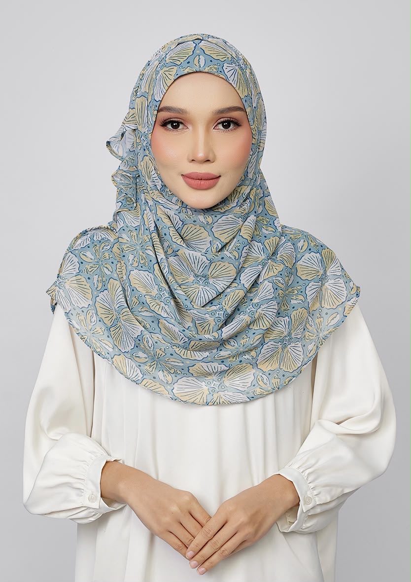 MARINE SHELL - PRINTED CRINKLED CHIFFON