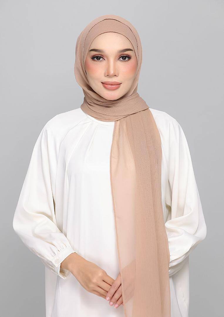 WARM TAUPE - BASIC PLAIN LITE CHIFFON