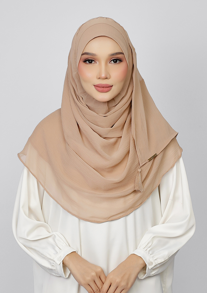 SOFT SAND - PLAIN CRINKLED CHIFFON