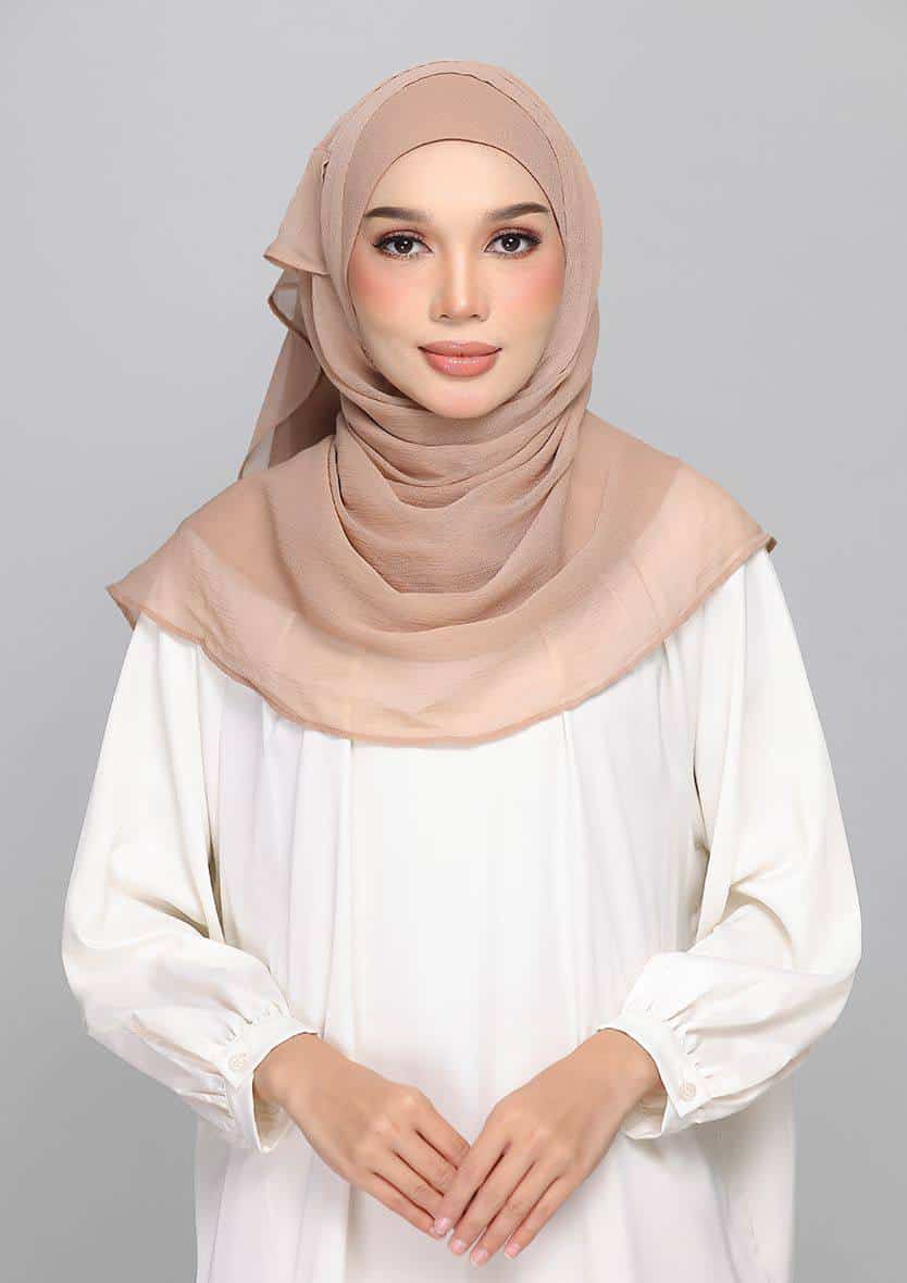 WARM TAUPE - BASIC PLAIN LITE CHIFFON