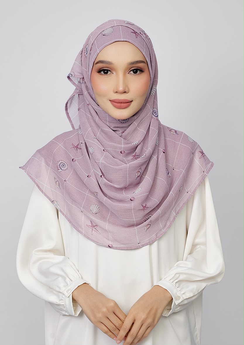 LAVENDAR SHORE - PRINTED CRINKLED CHIFFON