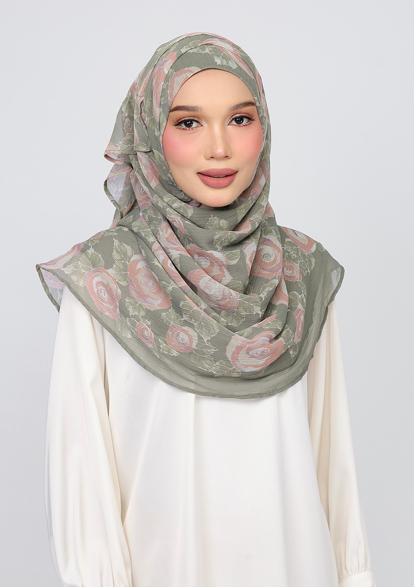 VERDE - PRINTED CRINKLED CHIFFON