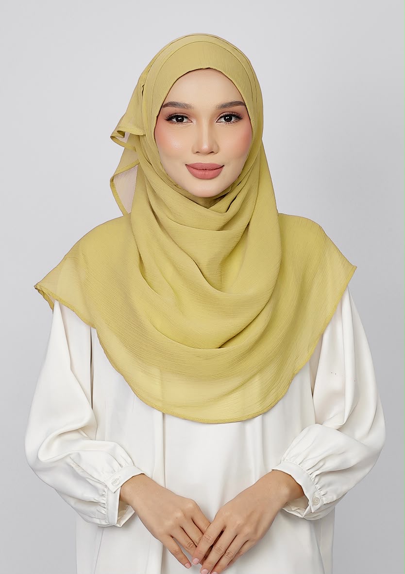 HONEY GOLD- PLAIN CRINKLED CHIFFON