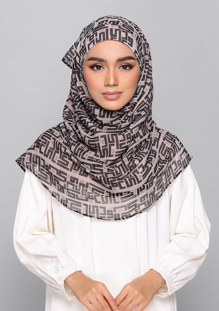 MONOGRAM GOLD - PRINTED CRINKLED CHIFFON