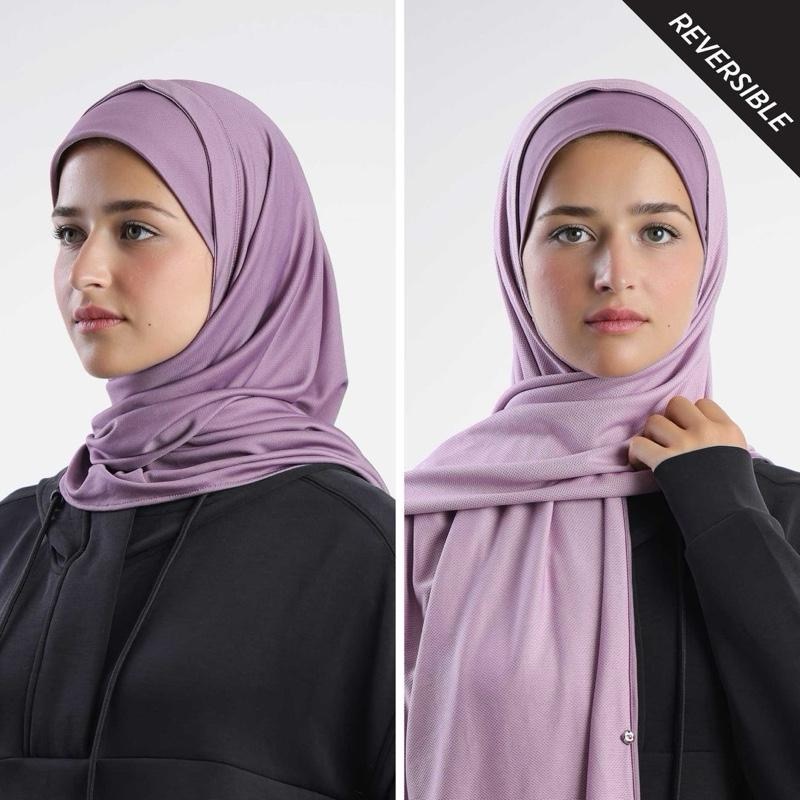 BOKITTA ACTIVE SPORTS FREESTYLE HIJAB DARK PURPLE/LIGHT PURPLE - PLAIN DUAL FUNCTIONAL MESH