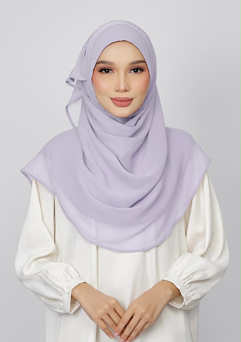 SMOKY LILAC- PLAIN CRINKLED CHIFFON