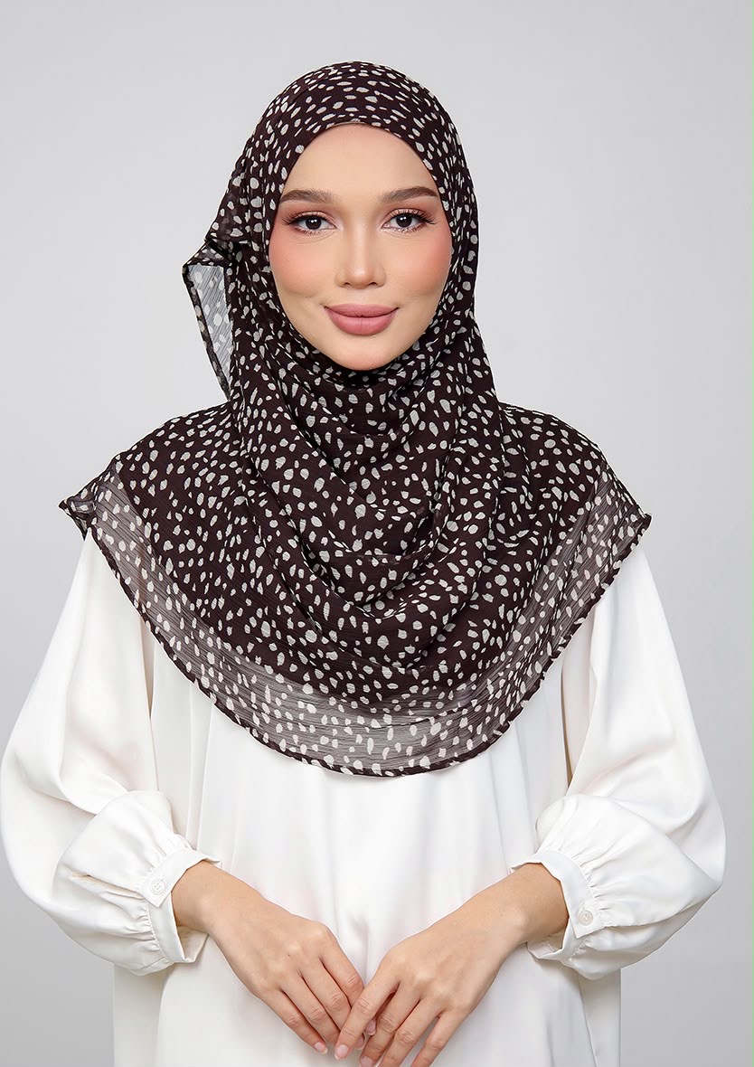 BROWN SPOTS - PRINTED CRINKLED CHIFFON
