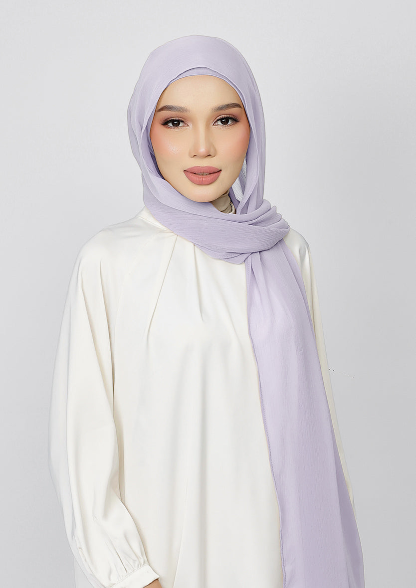 SMOKY LILAC - PLAIN CRINKLED CHIFFON