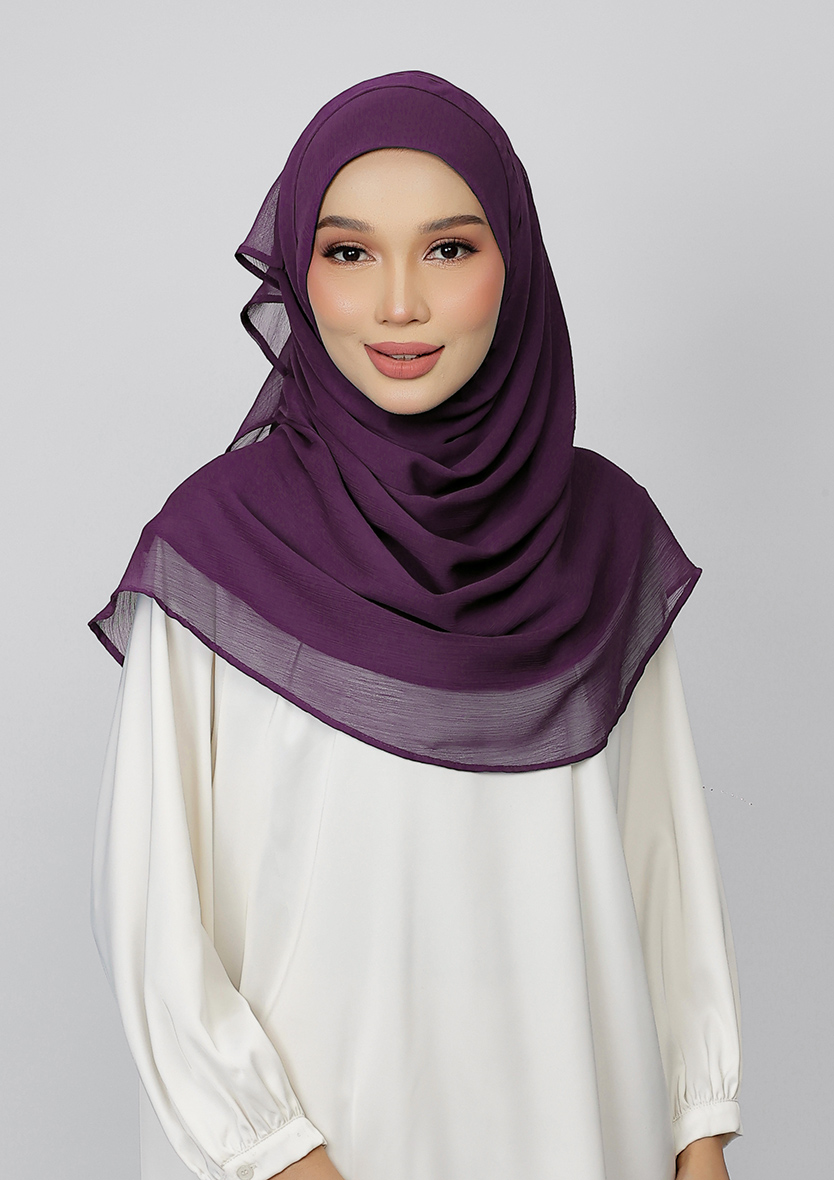 DEEP BERRY - PLAIN CRINKLED CHIFFON